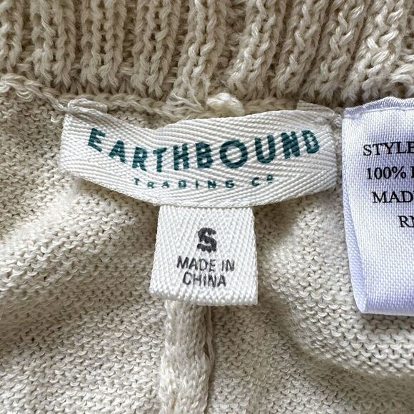 Earthbound Womens Openwork Knit Crochet Flare Trousers Pants Small Boho Festival - Picture 6 of 8